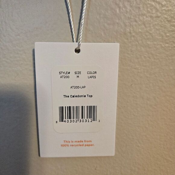 Andie Bathing Suit The Caledonia Top Bikini Lapis Criss Cross Back Neutral Solid - Picture 9 of 12